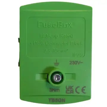 FuseBox 100A 5 Pole Electrical Connector Block IP20-(TB5) Multiple Colours FuseBox