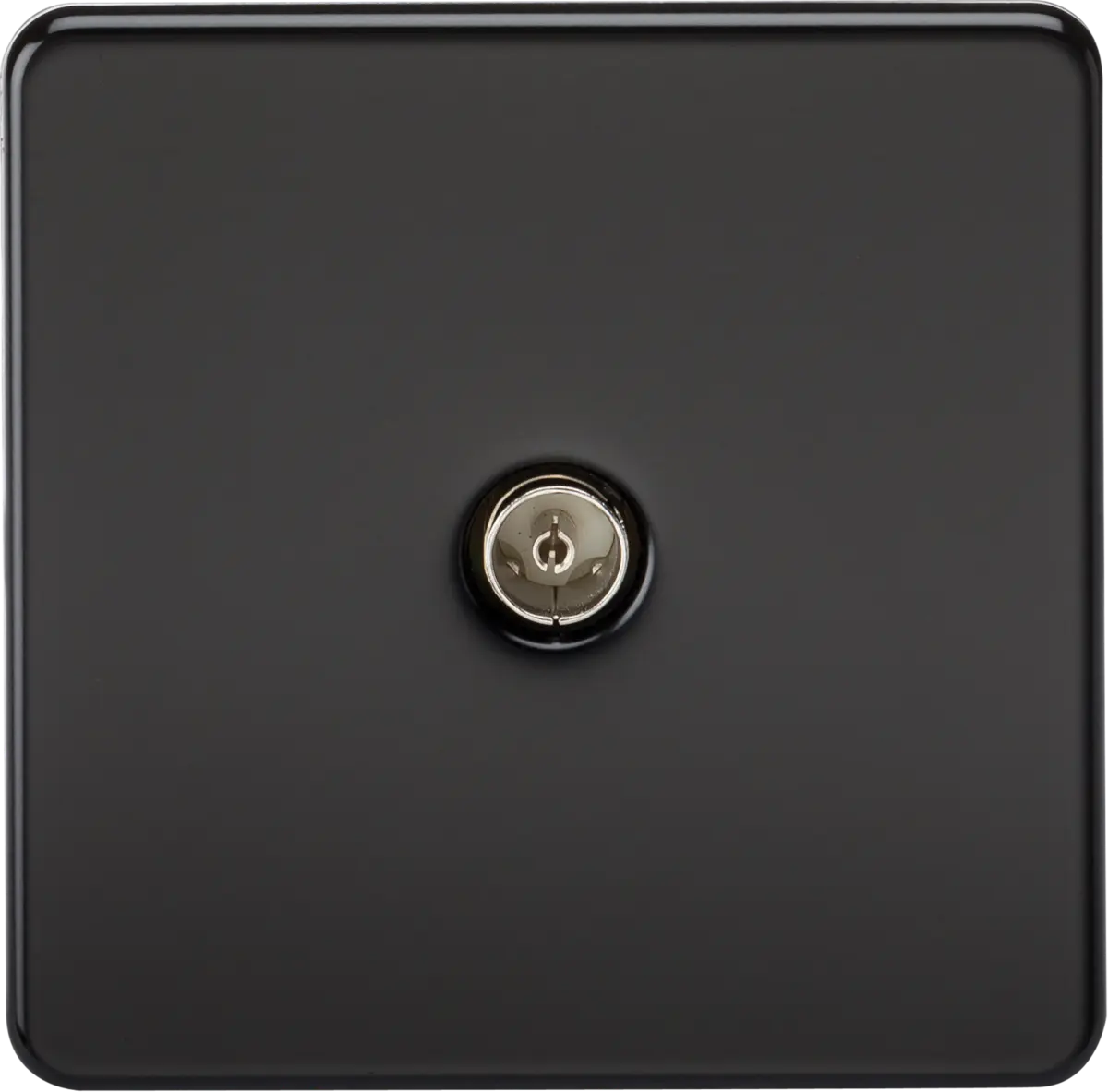 Knightsbridge Placca Per Interruttori E Prese | Serie Senza Viti | Colore Nero Opaco | Modello SF0100MB | Presa TV Coassiale 1 Banda Non Isolata