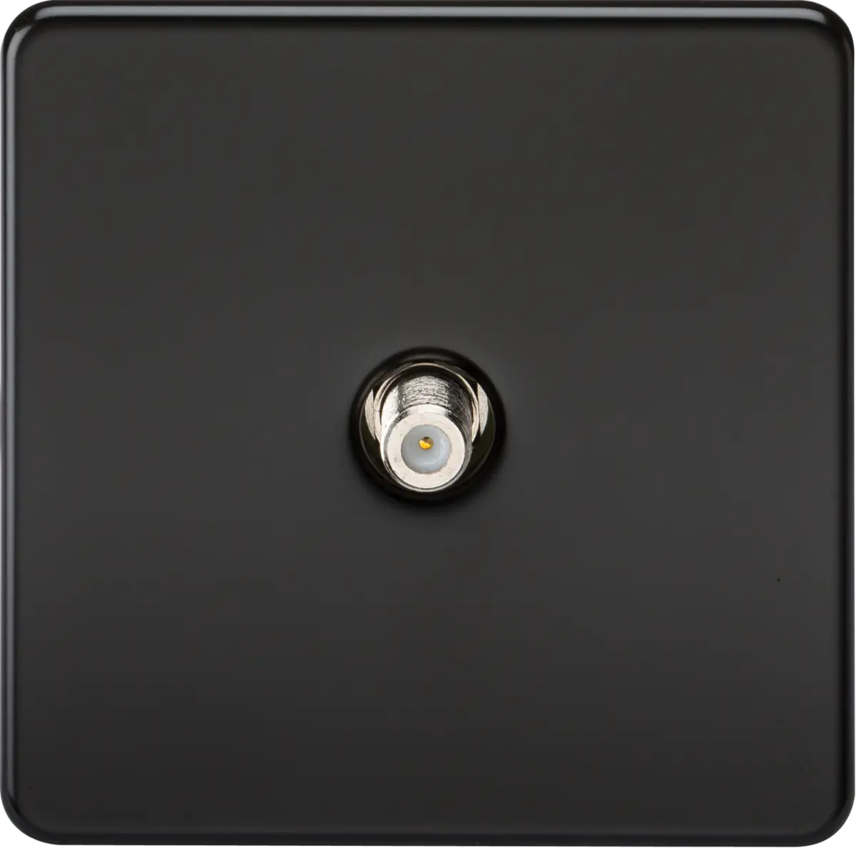 ML Knightsbridge Screwless 1 Gang SAT TV outlet (non-isolated) - Matt Black ML Knightsbridge