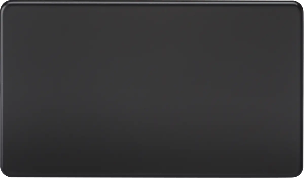 ML Knightsbridge Screwless 2 Gang Blanking Plate - Matt Black ML Knightsbridge