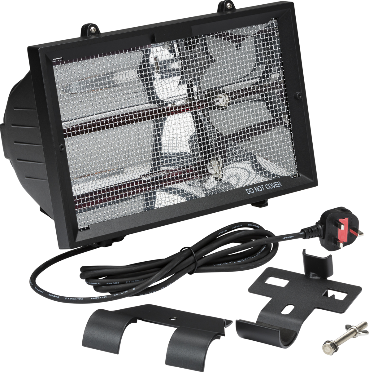 Infrared Outdoor Heater 230V IP24 1.3kW Shortwave – Black