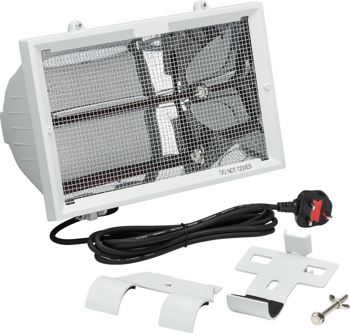 Infrared Outdoor Heater 230V IP24 1.3kW Shortwave – White