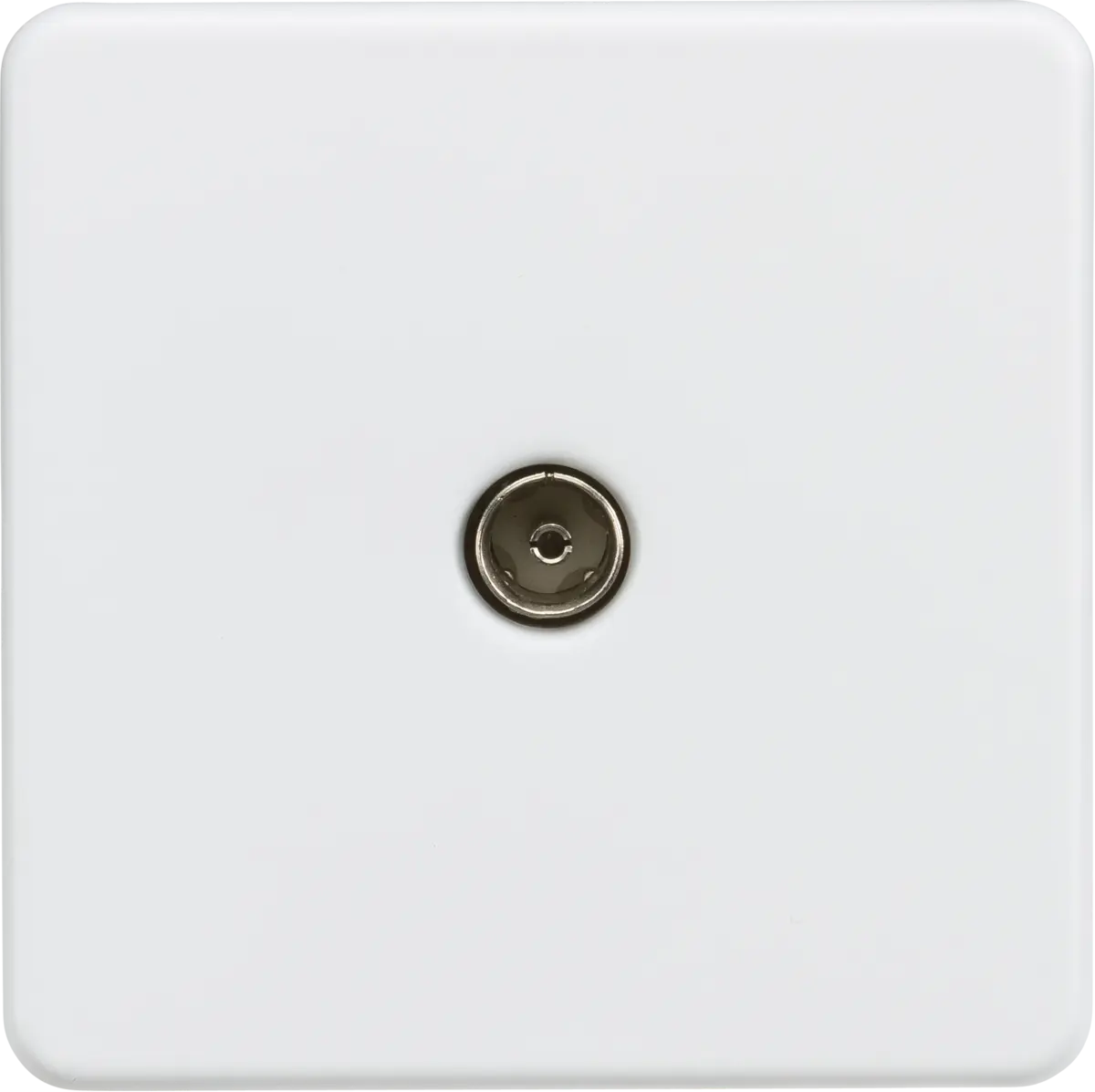 ML Knightsbridge Screwless 1 Gang TV outlet (non-isolated) - Matt White ML Knightsbridge
