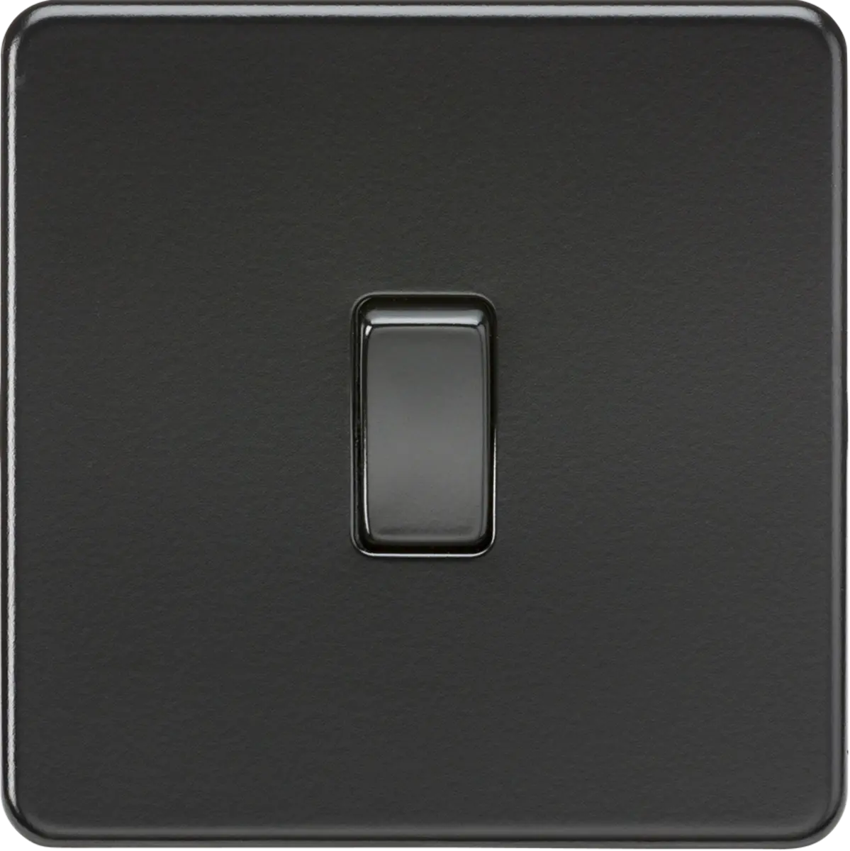 ML Knightsbridge Screwless 10AX 1 Gang Intermediate Light Switch - Matt Black ML Knightsbridge