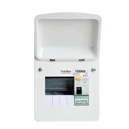 FuseBox 4 Way Garage Consumer Unit with 63A RCD FuseBox