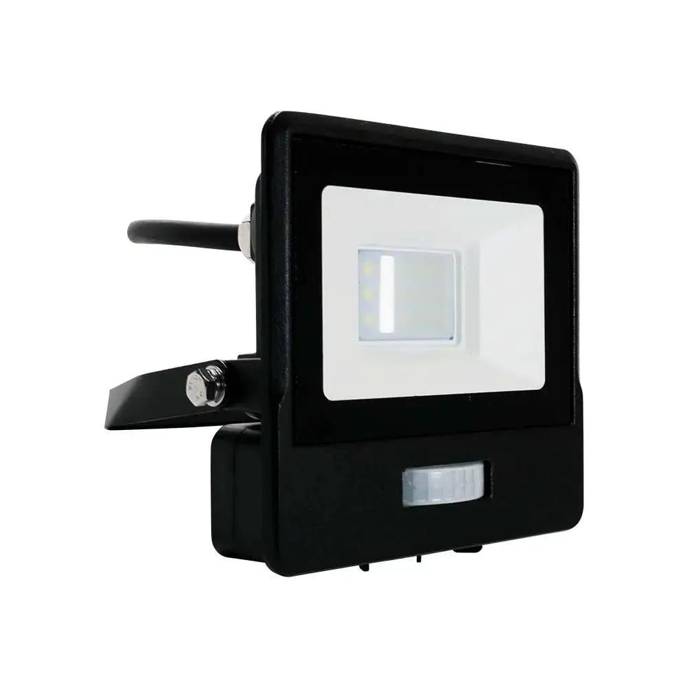V-Tac 10W Daylight Samsung Chip LED Floodlight PIR 6500K- Black V-TAC