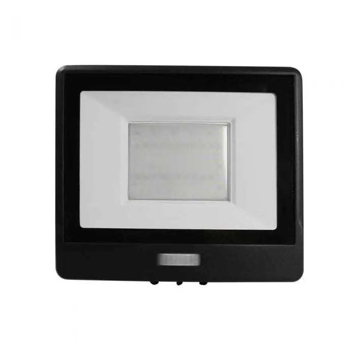 V-Tac 50W LED Floodlight Daylight PIR Samsung Chip 6500K- Black V-TAC