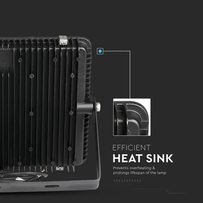 V-Tac 200W LED Floodlight Daylight Samsung Chip  6500K- Black V-TAC