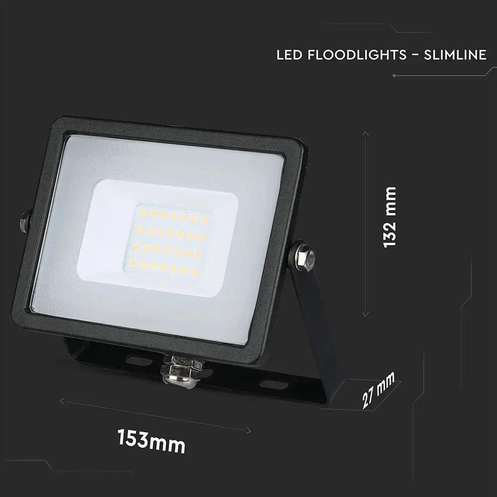 V-Tac 20W LED Floodlight Daylight Samsung Chip 6500K- Black V-TAC