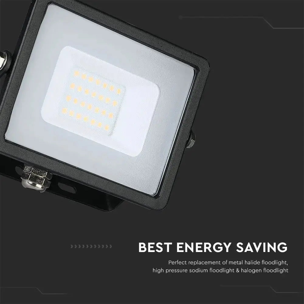 V-Tac 30W LED Floodlight Daylight Samsung Chip 6500K- Black V-TAC