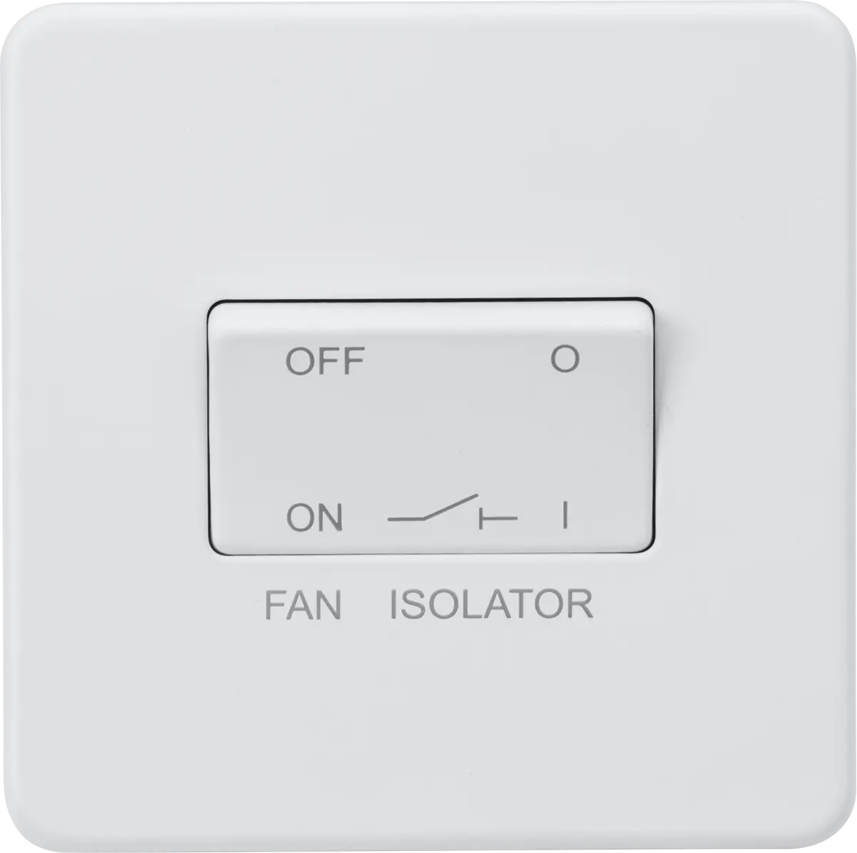 ML Knightsbridge Screwless 10AX 3 pole fan isolator switch - Matt White ML Knightsbridge