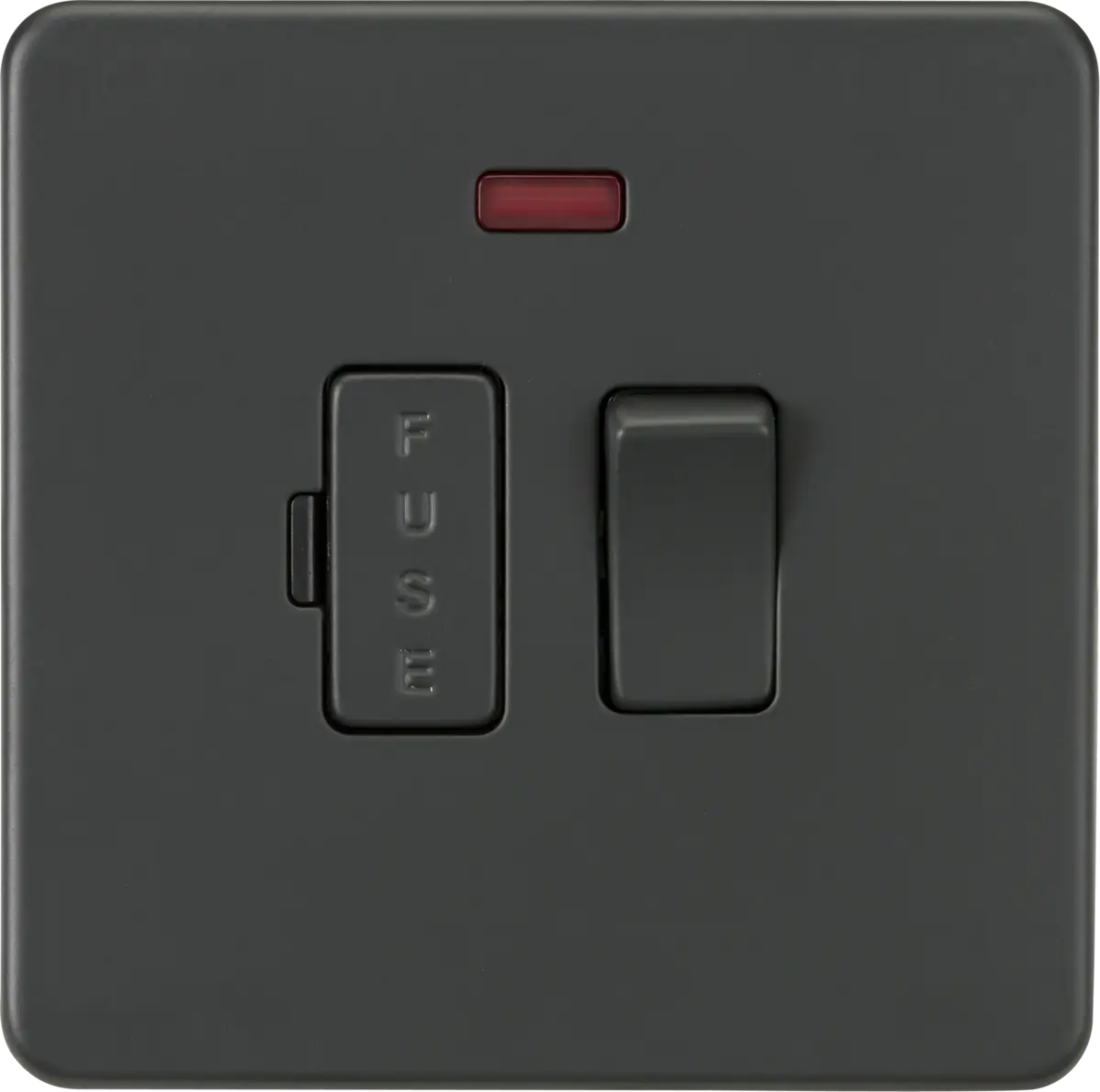 ML Knightsbridge Screwless 13A Switched Fused Spur Unit with Neon - Anthracite ML Knightsbridge