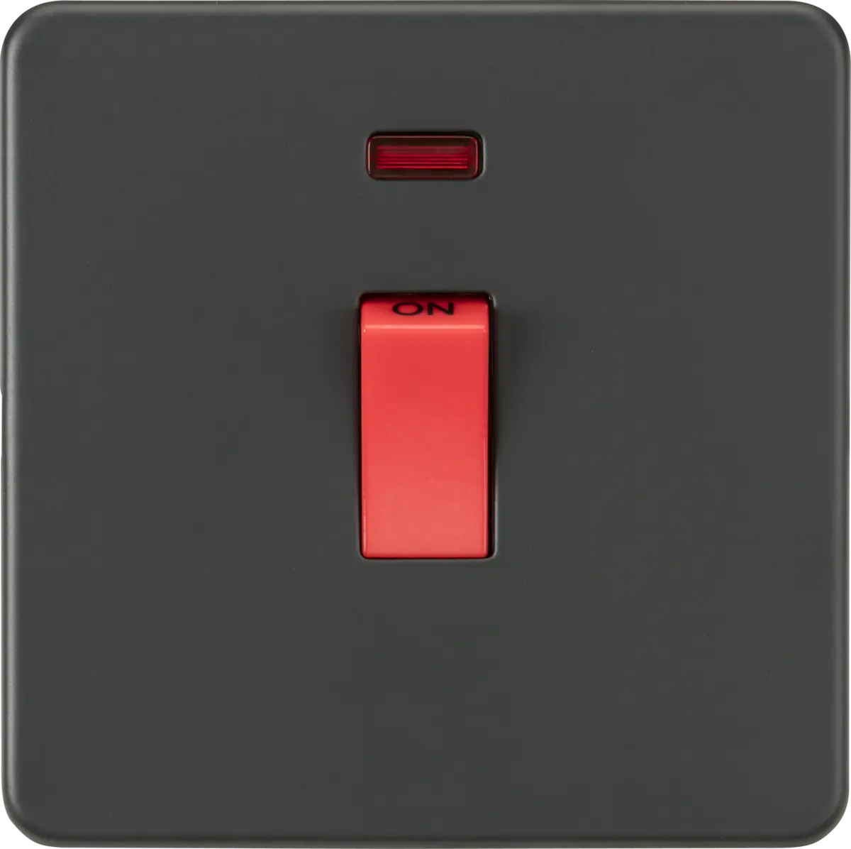 ML Knightsbridge Screwless 45A 1 Gang Double Pole Switch with Neon - Anthracite ML Knightsbridge