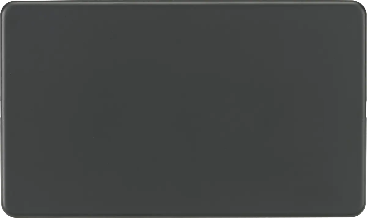 ML Knightsbridge Screwless 2 Gang Blanking Plate - Anthracite ML Knightsbridge