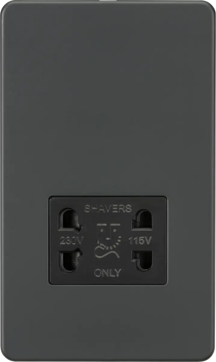 ML Knightsbridge Screwless 115/230V Dual Voltage Shaver Socket - Anthracite ML Knightsbridge