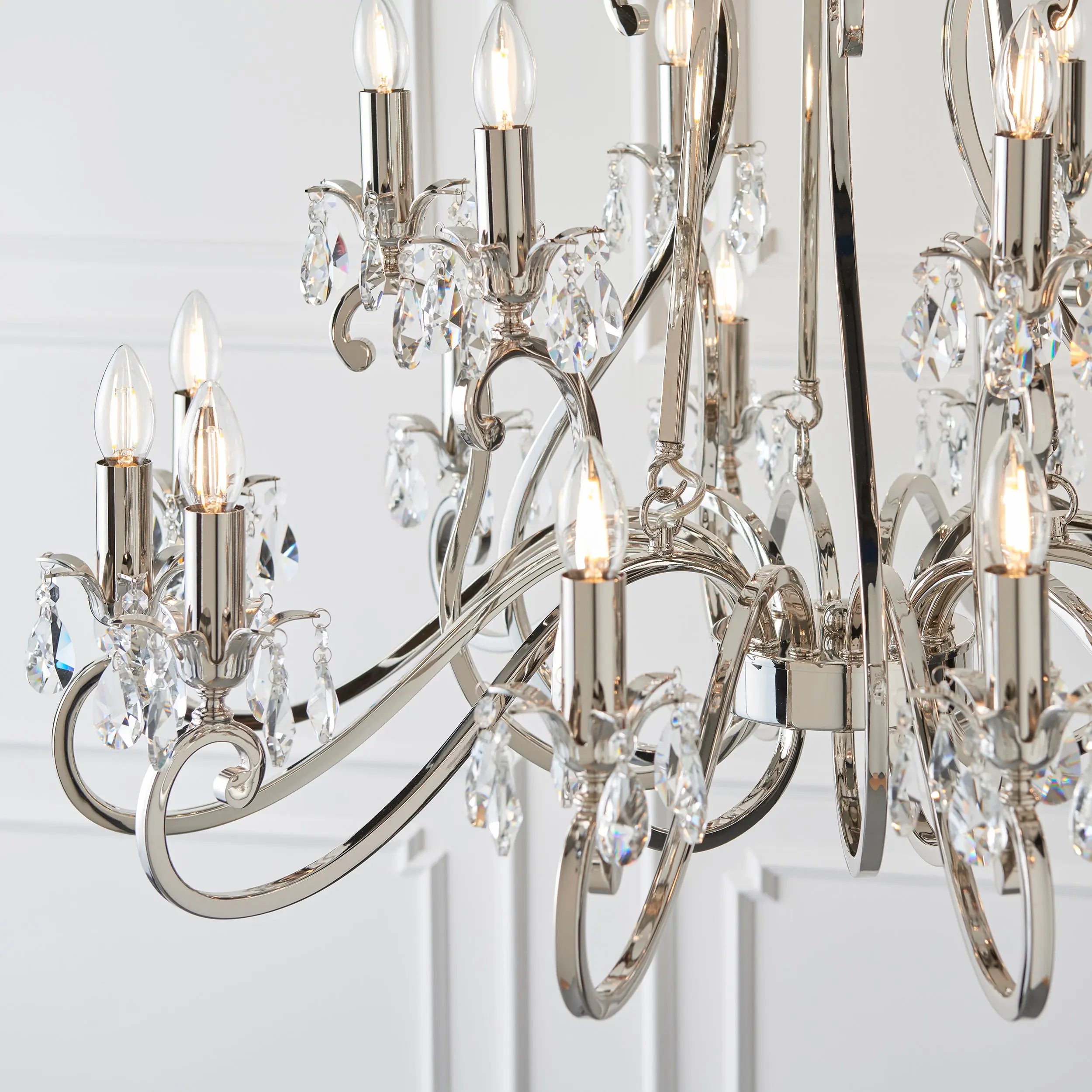 Oksana Nickel 21 Light Pendant Chandelier Endon