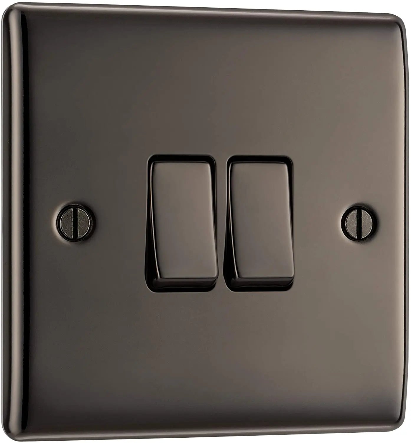 BG Nexus Metal 2 Gang Switch in Black Nickel - NBN42-01 BG (British General)