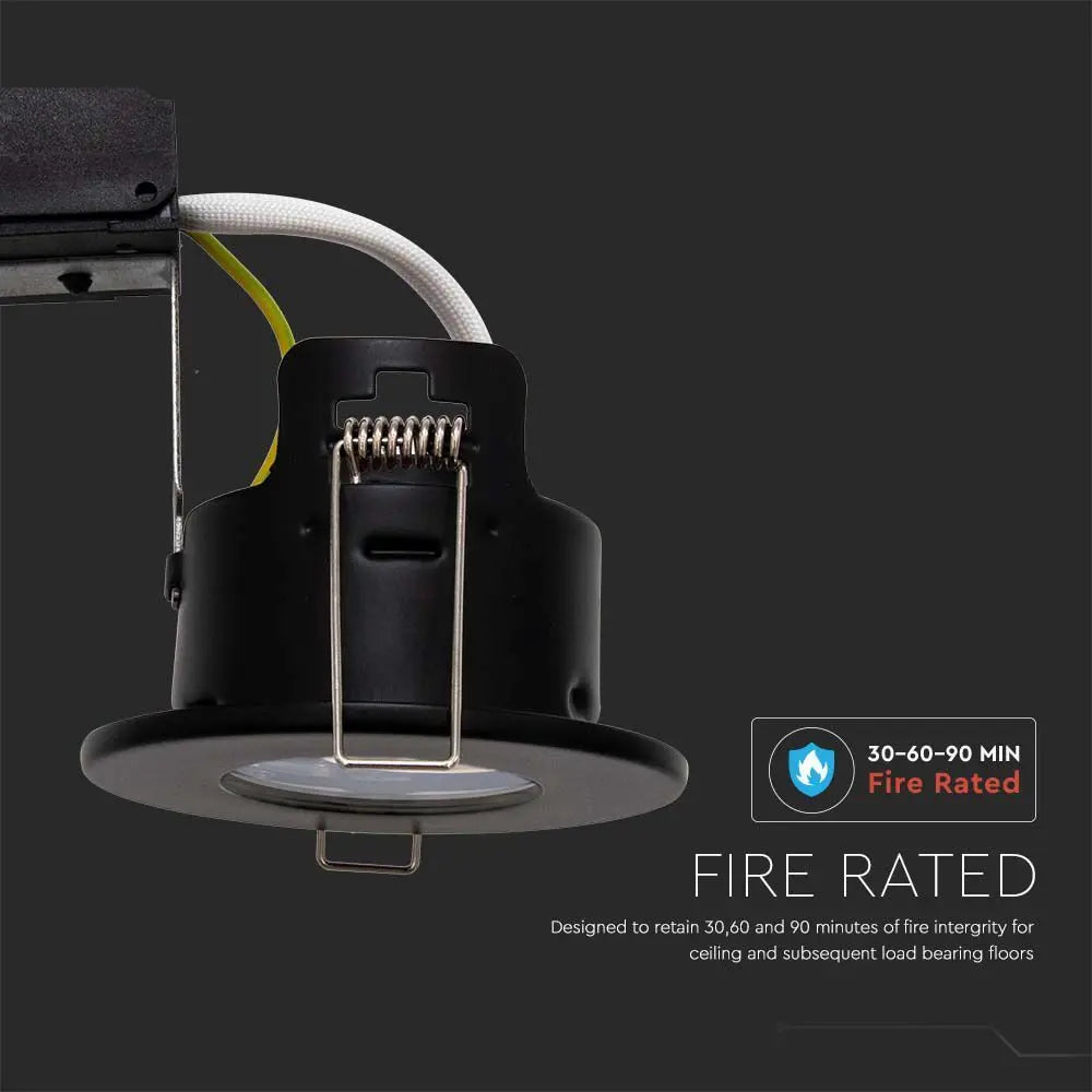 Matt Black Downlight Fire Rated Fitting Canless GU10 Fixed IP65 V-TAC