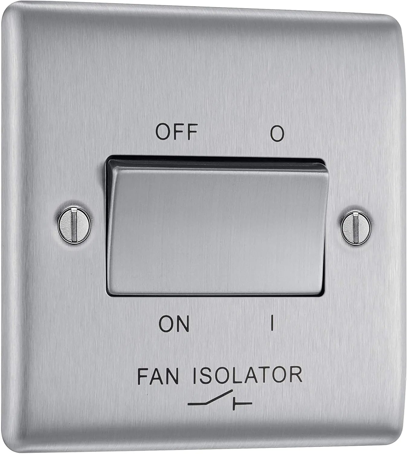 BG Nexus Metal Fan Isolator Switch in Brushed Steel - NBS15-01 BG (British General)