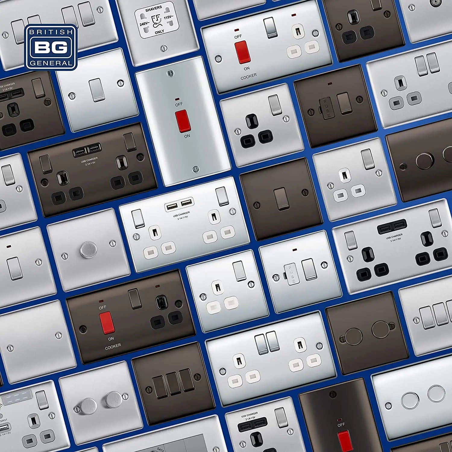 BG Nexus Metal 1 Gang Dimmer Switch in Brushed Steel - NBS81-01 BG (British General)