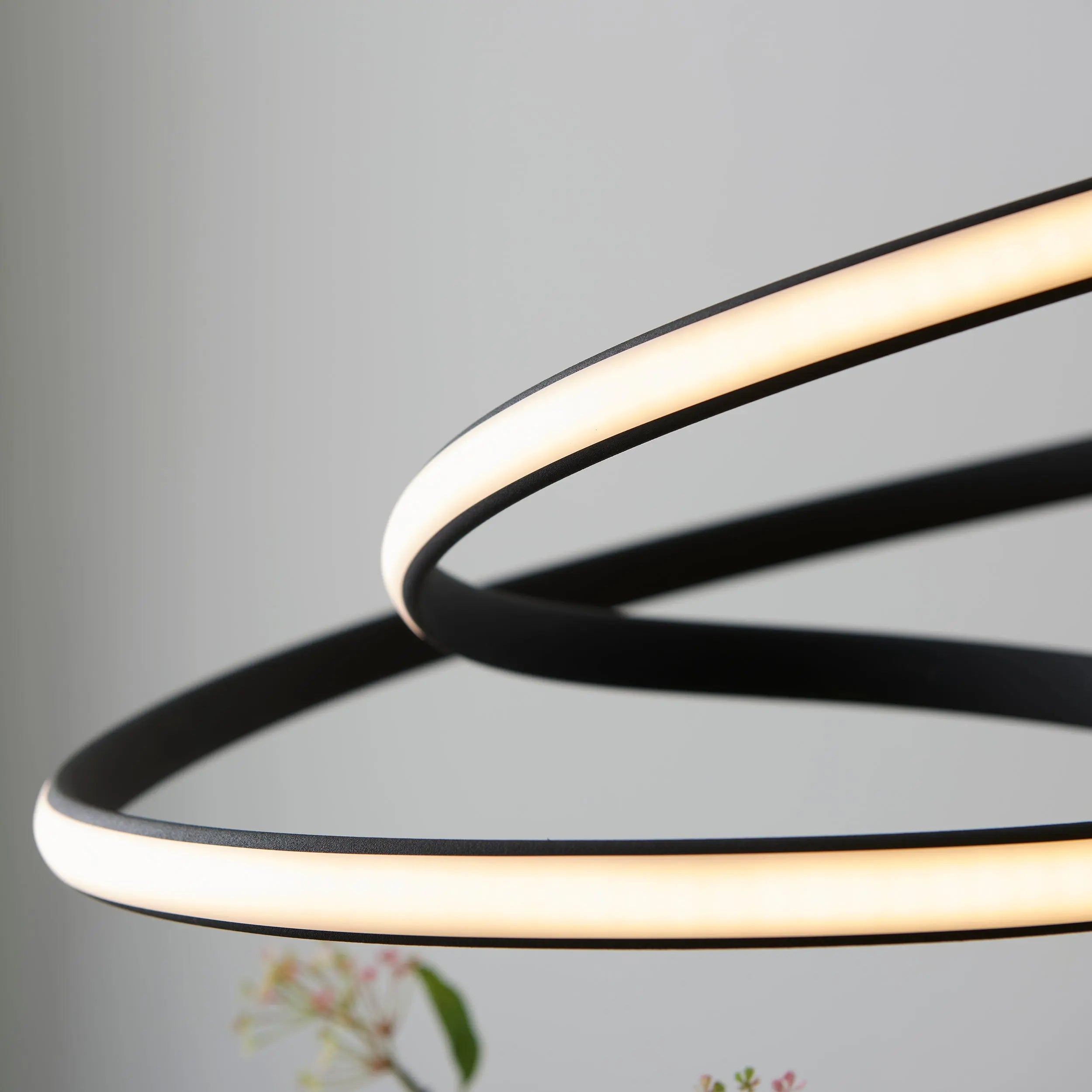 Dune Modern Design LED Pendant Ceiling Light Swirl Textured Black Finish Endon