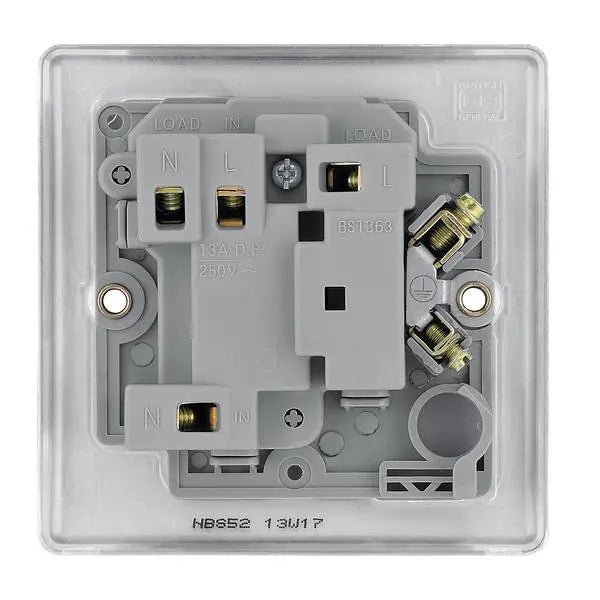 BG Nexus Metal Switched Fused Spur with Neon in Brushed Steel - NBS52-01 BG (British General)