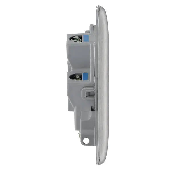 BG Nexus Metal Un-Switched Fused Spur in Brushed Steel - NBS54-01 BG (British General)