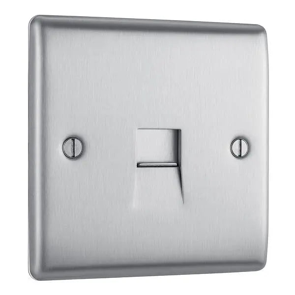 BG Nexus Metal Slave Telephone Point in Brushed Steel - NBSBTS1-01 BG (British General)