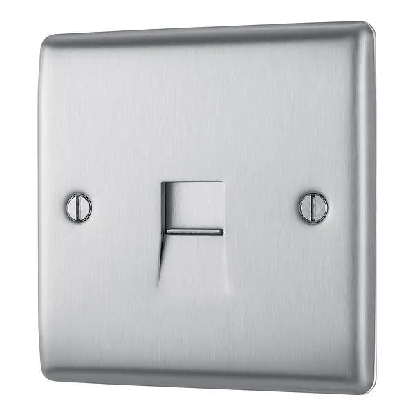 BG Nexus Metal Slave Telephone Point in Brushed Steel - NBSBTS1-01 BG (British General)