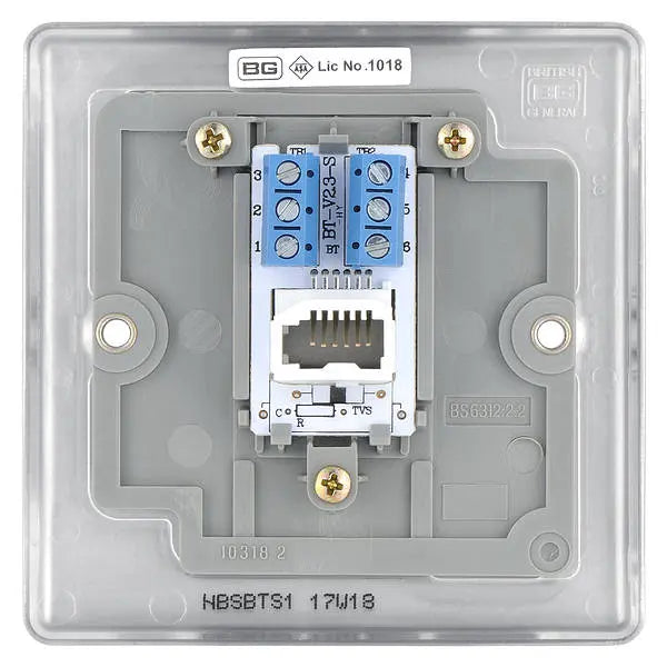 BG Nexus Metal Slave Telephone Point in Brushed Steel - NBSBTS1-01 BG (British General)
