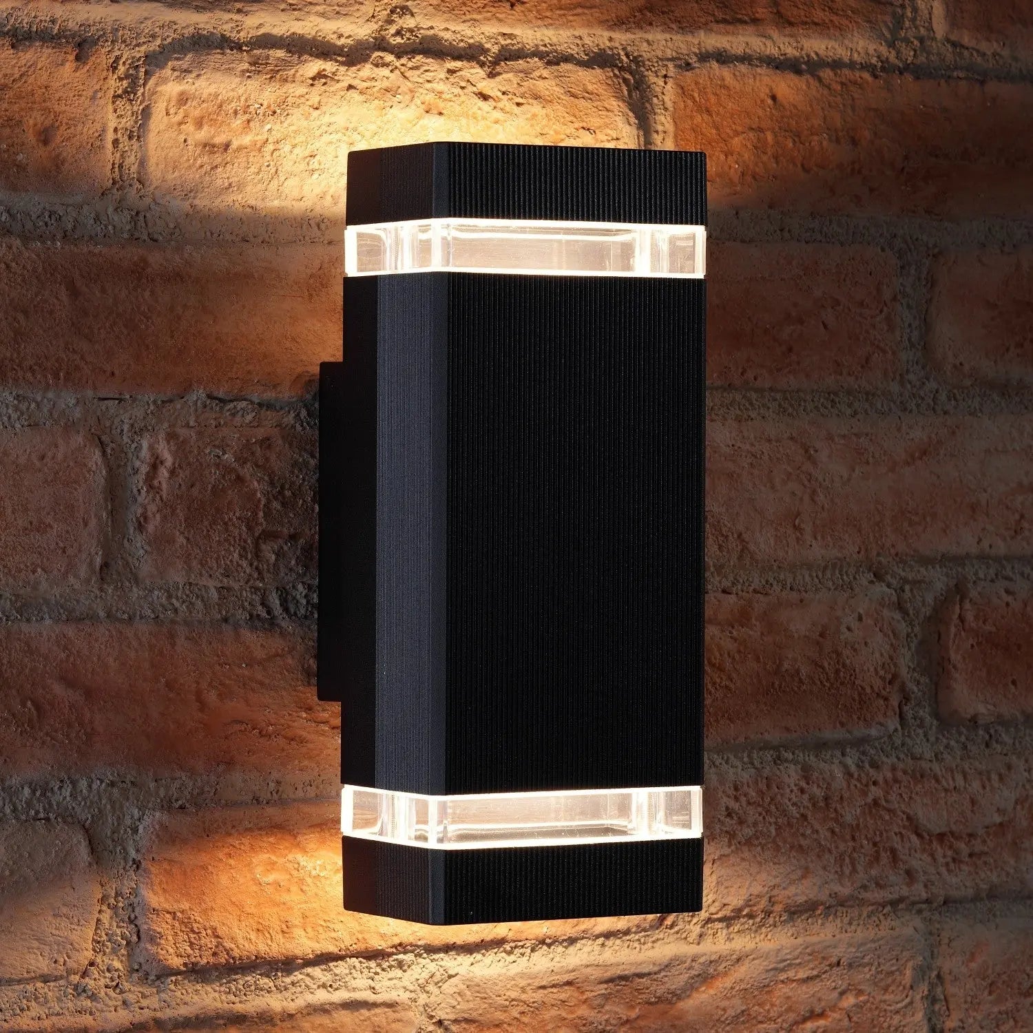 Auraglow Outdoor Double Up & Down Wall Light - CHILTON - Black Auraglow