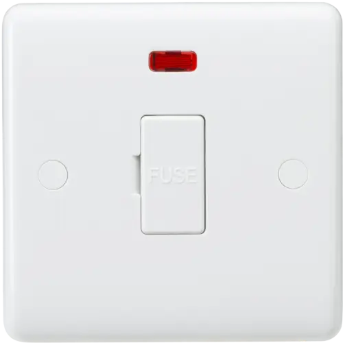 ML Curved Edge 13A Unswitched Fused Spur Unit with Neon in White CU6000N ML Knightsbridge
