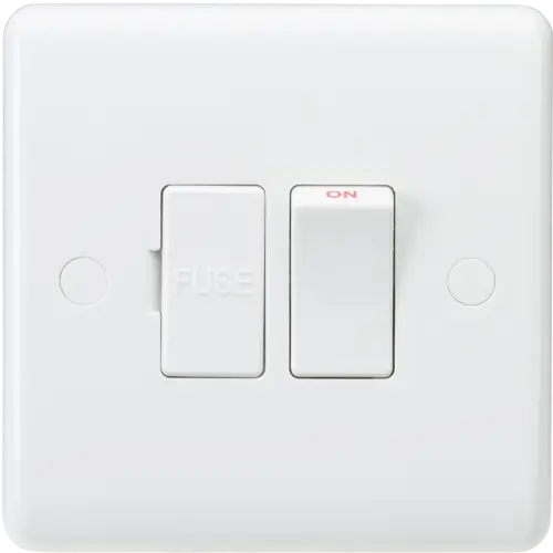 ML Curved Edge 13A Switched Fused Spur Unit in White CU6300 ML Knightsbridge