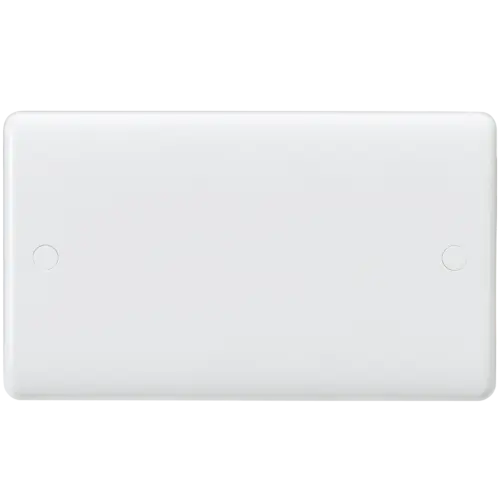 ML Curved Edge 2 Gang Blanking Plate in White CU8360 ML Knightsbridge