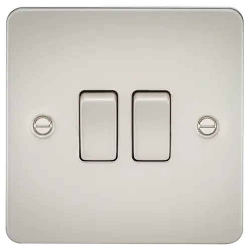 ML Flat Plate 10AX 2 Gang  2-way switch - Pearl ML Knightsbridge