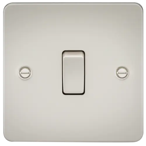 ML Flat Plate 20 Amp 1 Gang Double Pole switch - Pearl ML Knightsbridge