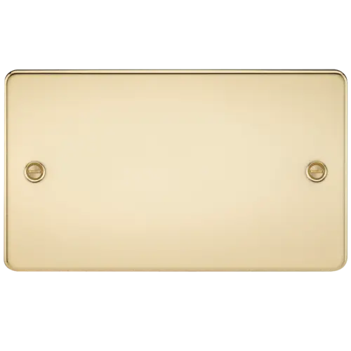 ML Flat Plate 2 Gang Blanking Plate - Polished Brass ML Knightsbridge