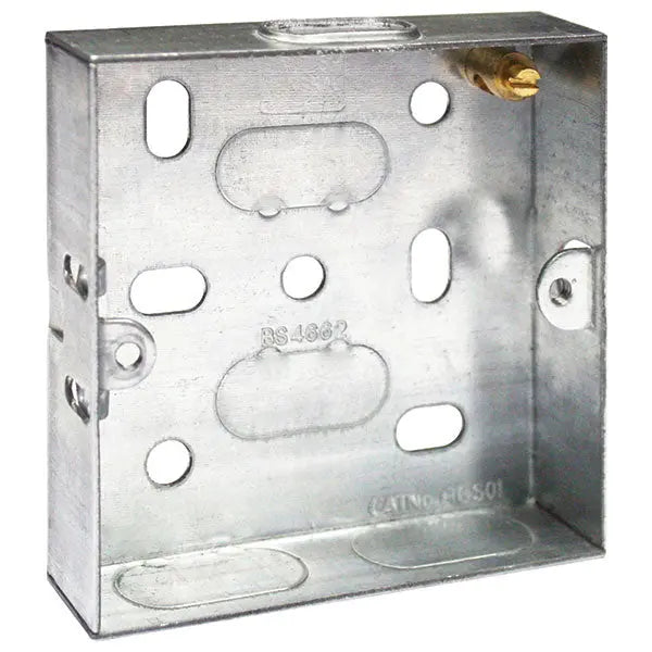 16mm Single Galvanised Steel Knockout Metal Back Box BG (British General)