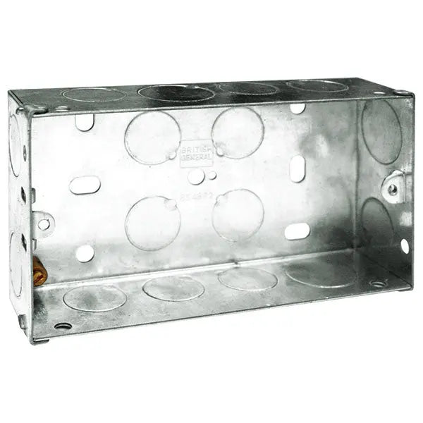 35mm Double Galvanised Steel Knockout Metal Back Box BG (British General)