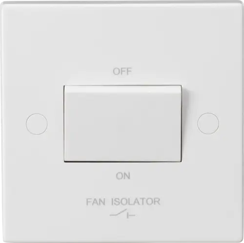 ML Square Edge 10AX 3-Pole Fan Isolator Switch in White ML Knightsbridge