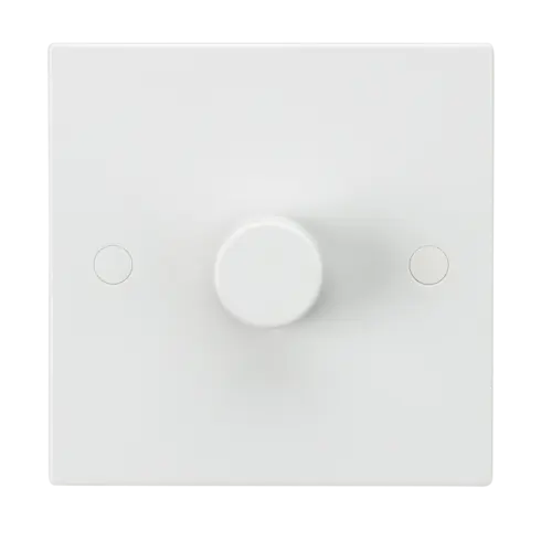 ML Square Edge 1 Gang 40-400W Dimmer in White ML Knightsbridge
