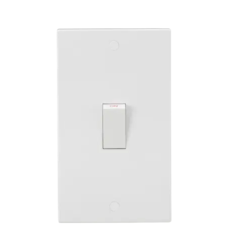 ML Square Edge 45A 2 Gang Double Pole Vertical Switch in White ML Knightsbridge