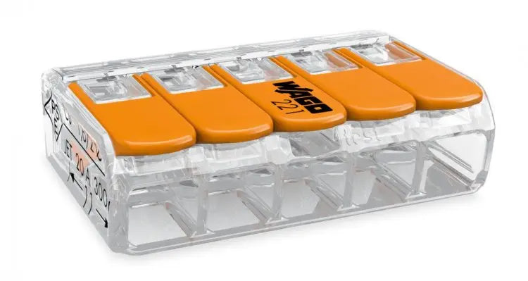 221-415 Wago 5x4mm Slim Lever Connector (25 Box) WAGO