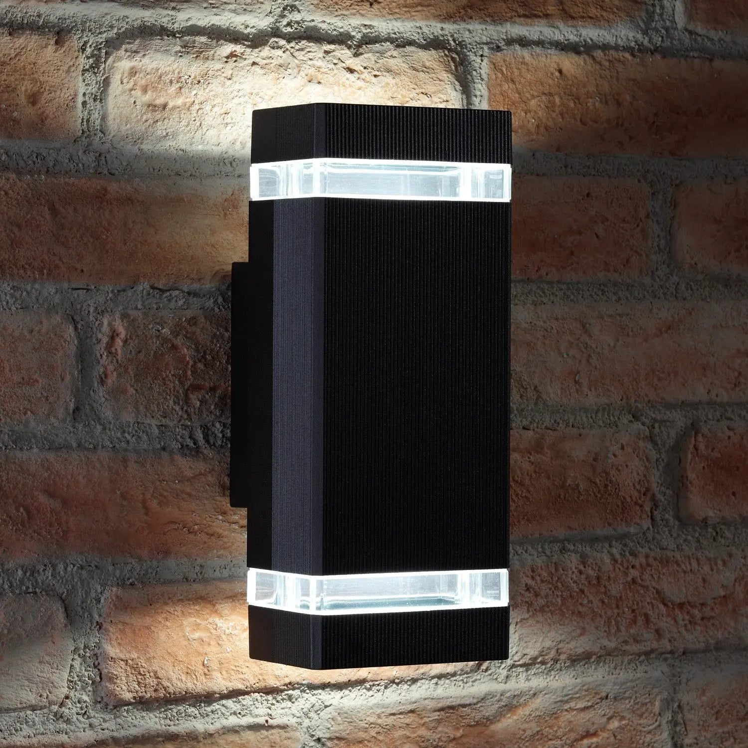 Auraglow Outdoor Double Up & Down Wall Light - CHILTON - Black Auraglow