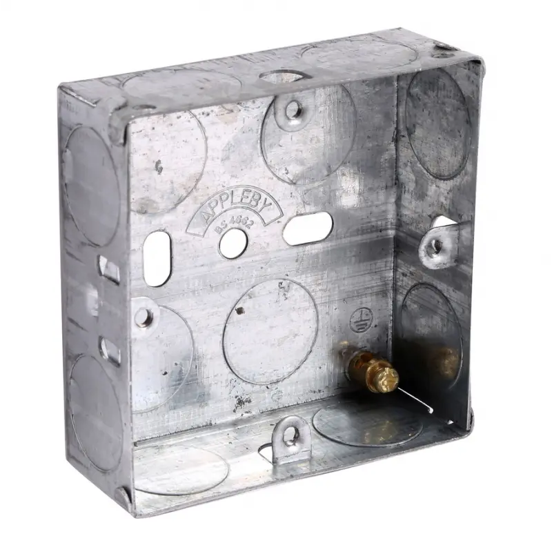 25mm Single Galvanised Steel Knockout Metal Back Box BG (British General)