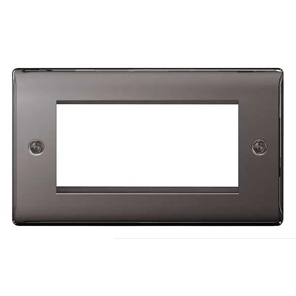 BG Nexus Metal 4 Gang Euro Module Front Plate in Black Nickel - NBNEMR4-01 BG (British General)