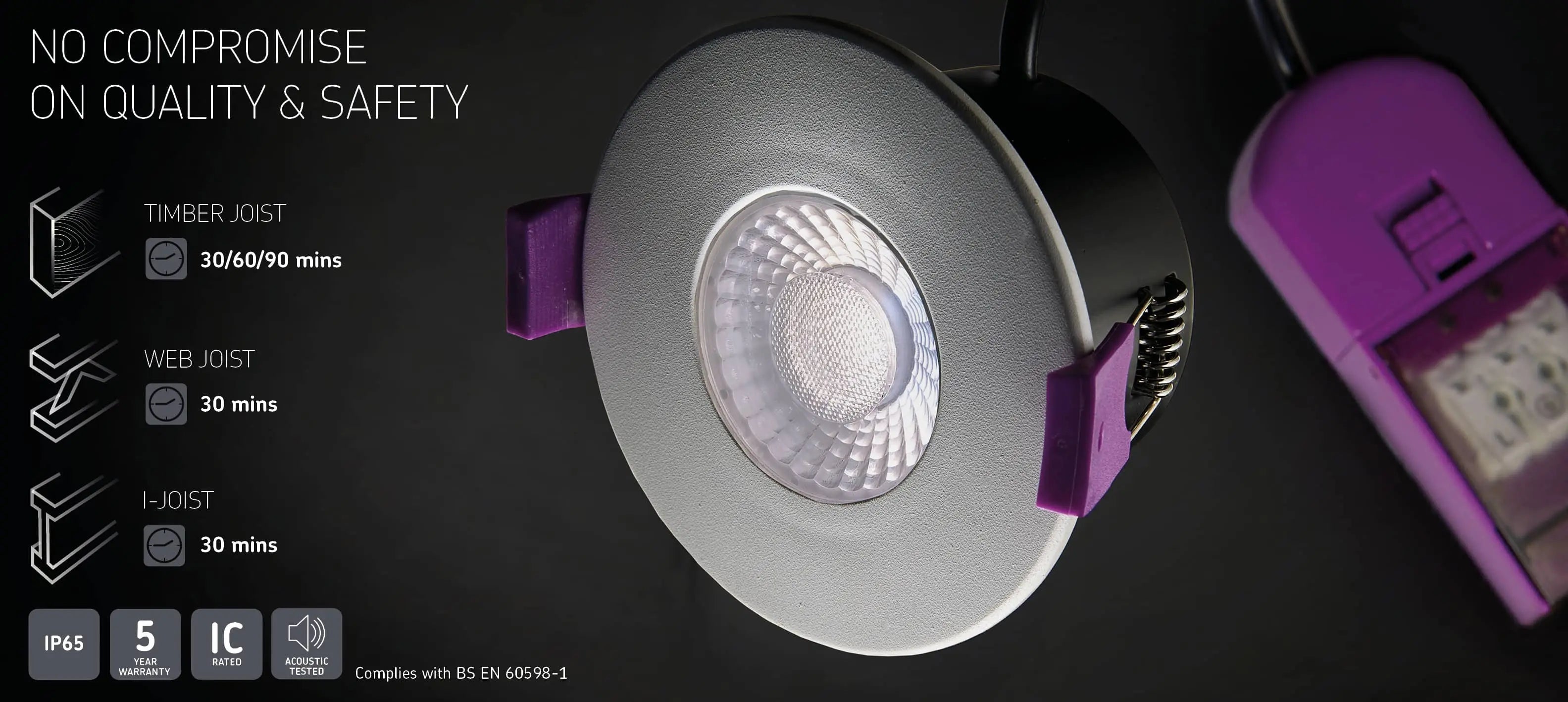 SpektroLED Fire-Rated Downlight – IP65, Adjustable Wattage & CCT (2W/4W, 4 Colour Temps) ML Knightsbridge