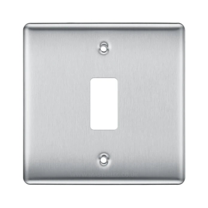 BG RNBS1 Brushed Steel 1 Gang Front Cover Plate