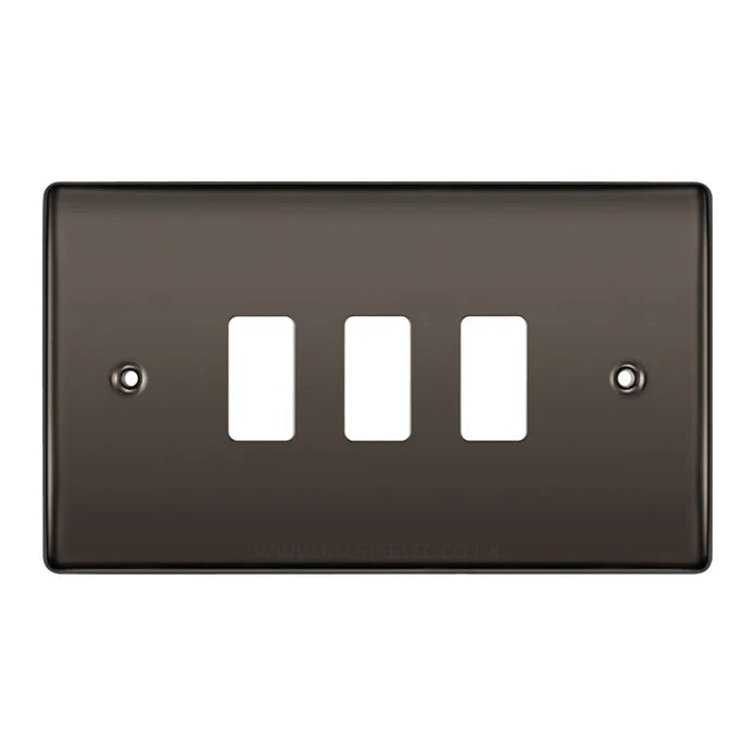 BG RNBN3 Black Nickel 3 Gang Front Cover Plate