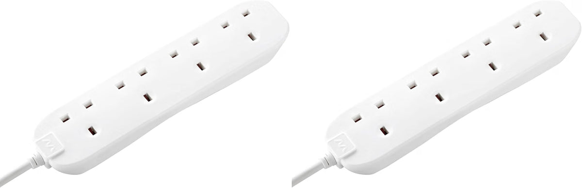 Masterplug BFG5N 5m Four-Socket Extension Leads White 2 Pack